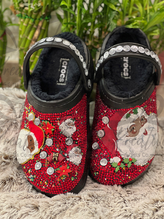 Festive Santa Bling Crocs