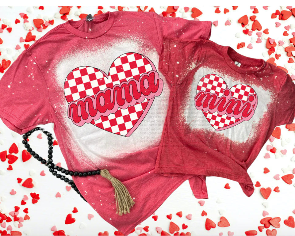 Valentine's Checkered Heart Mama Mini