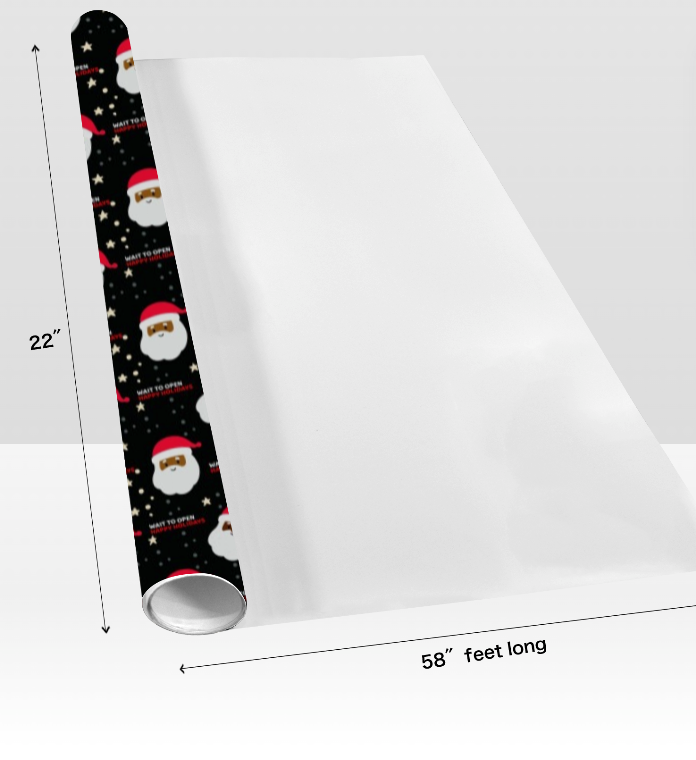 African American Santa "Wait to Open ... Happy Holiday" Wrapping Paper