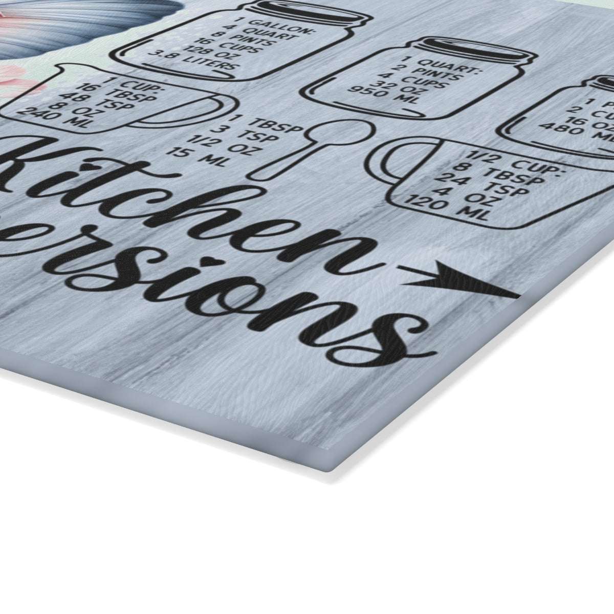 Butterfly Kitchen Conversion Glass Cutting Board