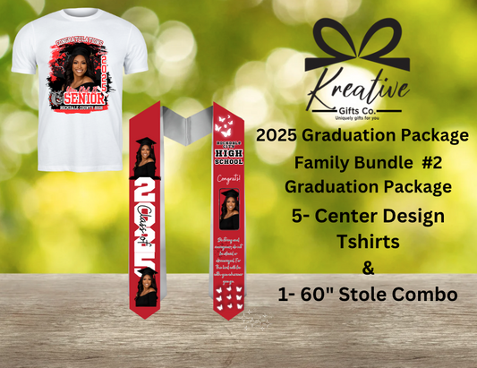 Family Custom Center Print T-shirt & Stole Package