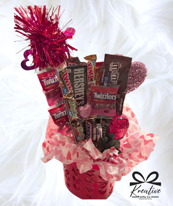 Valentines Assorted Chocolate Lover Candy Bouquet