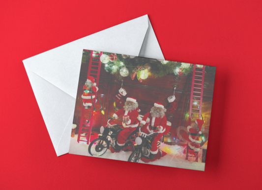 African American Santa's on Motorcycles Greeting Card