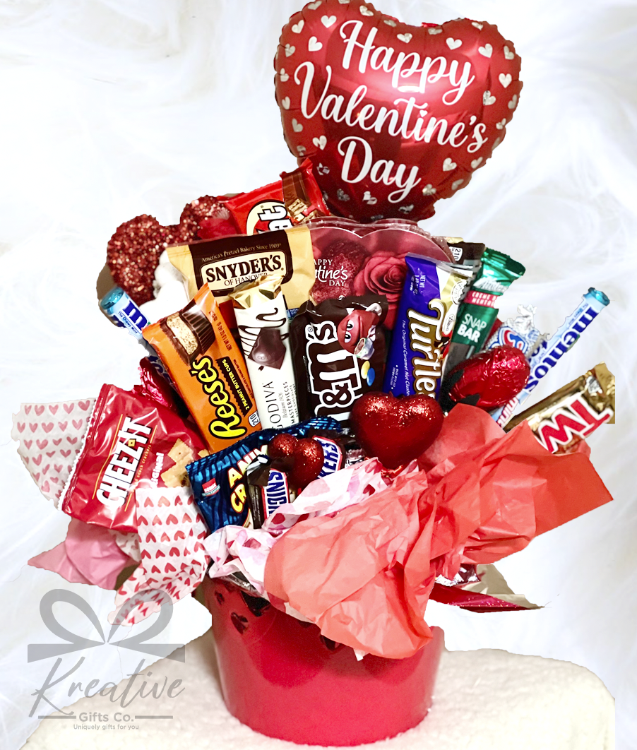Assorted Bucket of Love Candy Bouquet