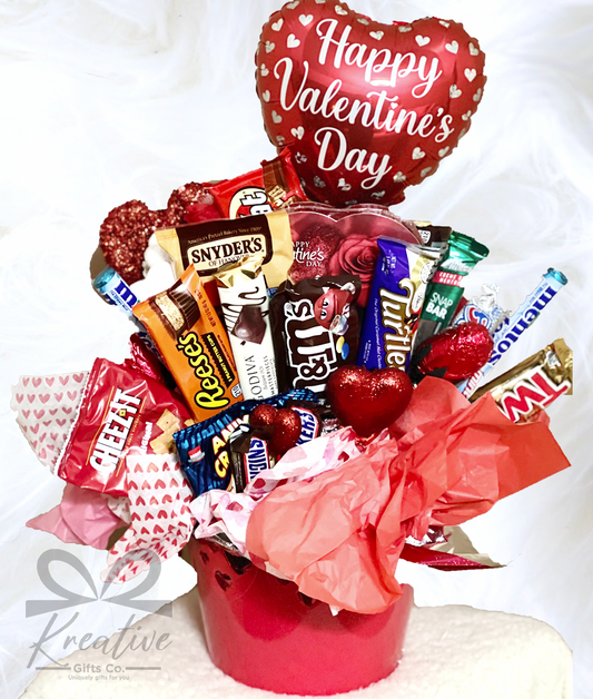 Assorted Bucket of Love Candy Bouquet