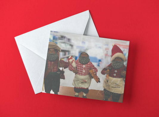 African American Santa Work Hard Play Hard Greeting Cards