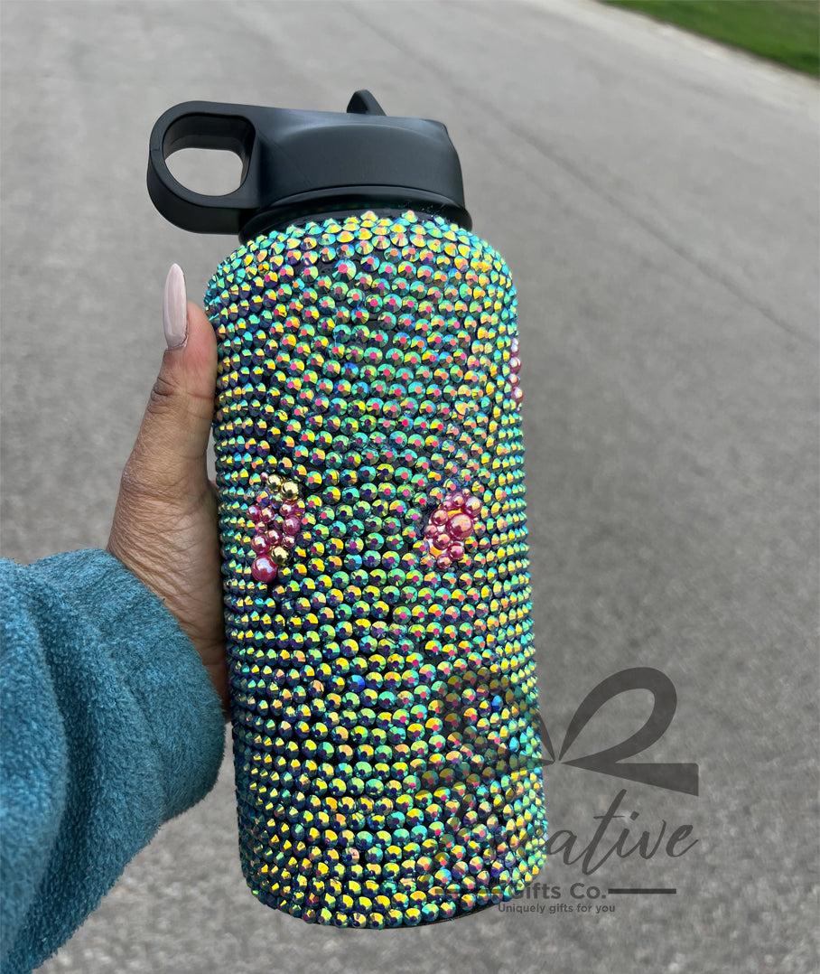 Kustom Initial Rhinestone Tumbler