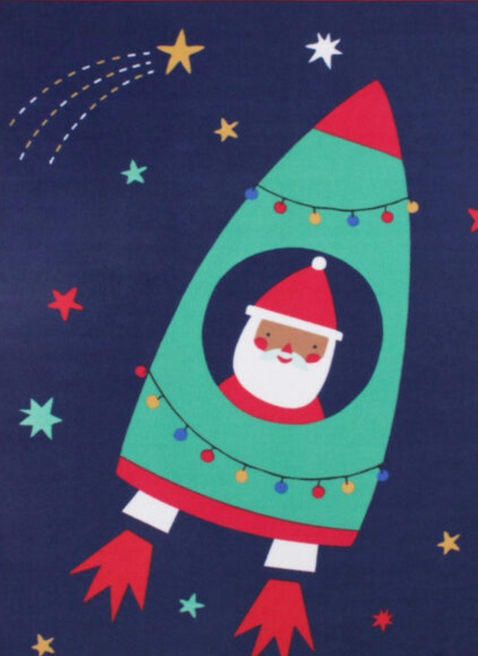 Santa in Space No Sew Fleece Blanket