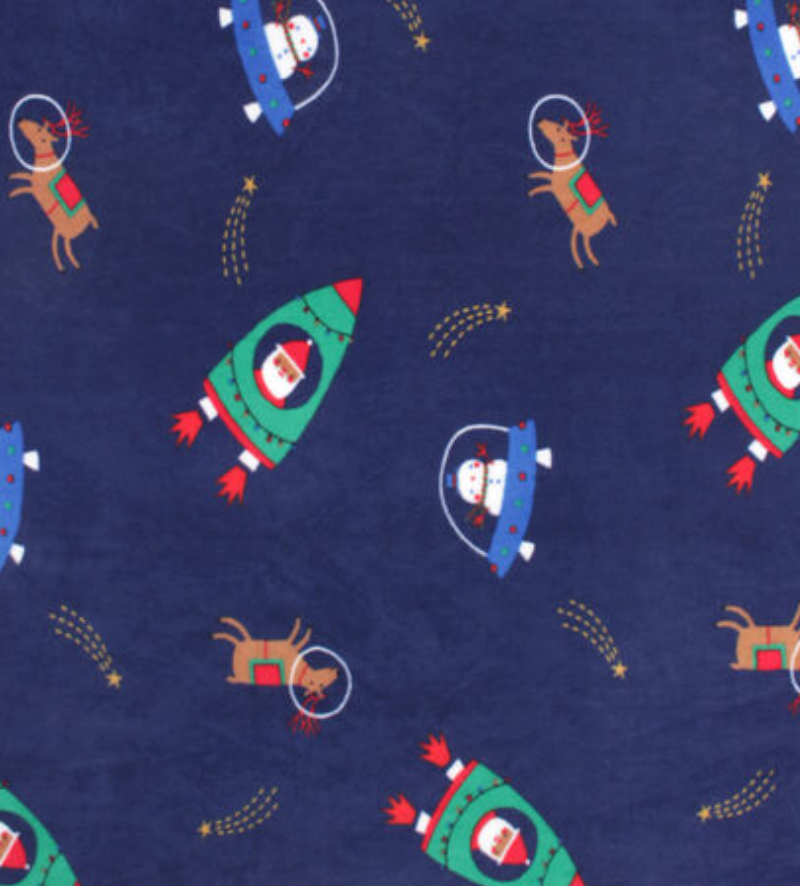 Santa in Space No Sew Fleece Blanket