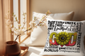 God Is…” Sunflower Word Art Pillow"