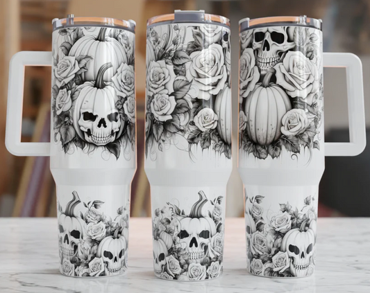 Black and white Halloween 40oz Tumbler