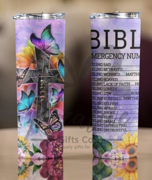 Faith Bible Emergency Number 20oz Tumbler