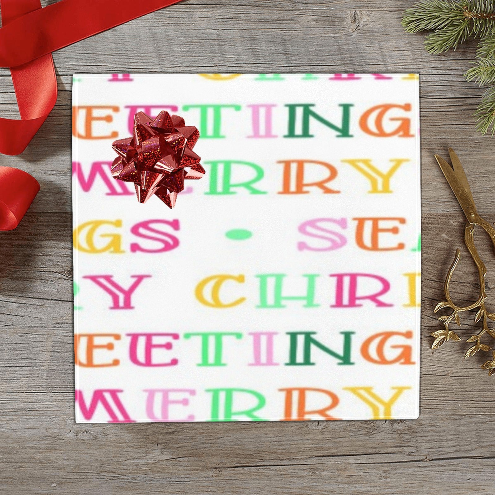Xmas Lettering Wrapping Paper
