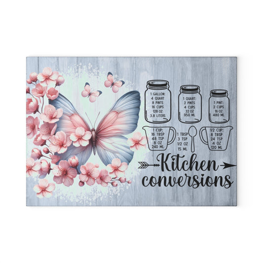 Butterfly Kitchen Conversion Glass Cutting Board