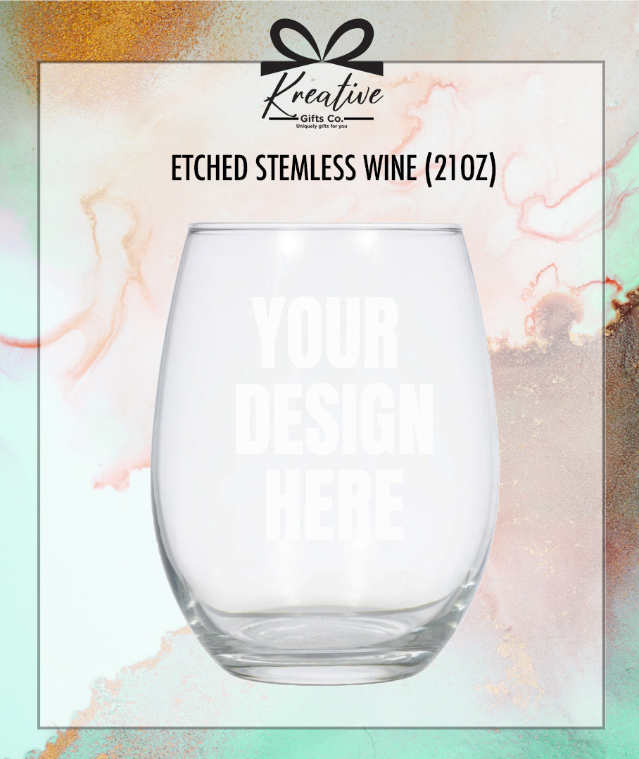 Custom Etch Stemless Wine Glass