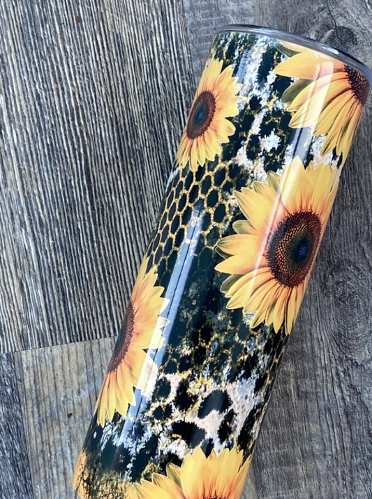 Honeycomb and Sunflower Tumbler