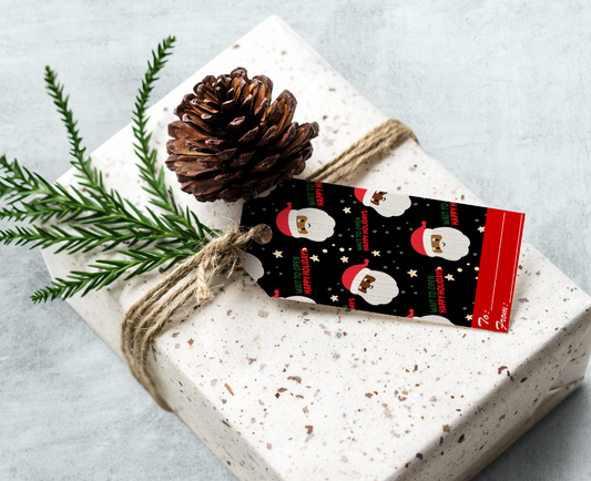 African American Santa Gift Tags